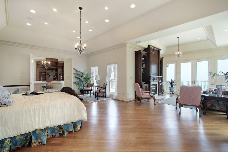 bedroom with hardwood flooring