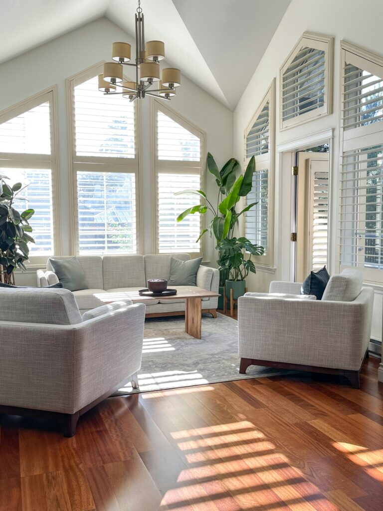 Hardwood flooring in living room